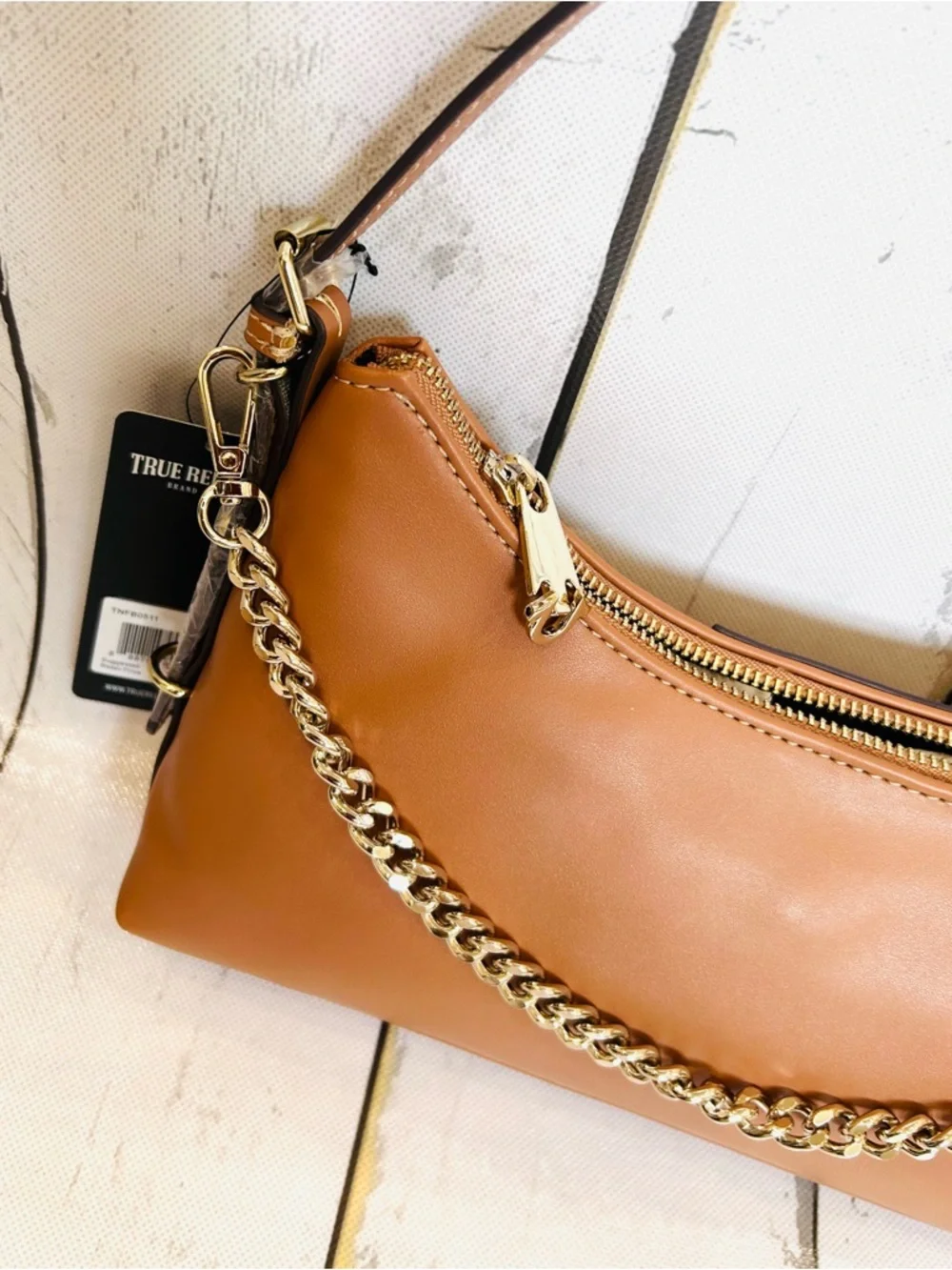 True Religion Women's Shoulder Bag in Tan Brown with Gold Hardware - Picture 7 of 10